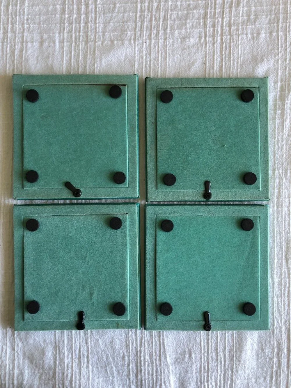 Hudson Hill Turquoise Leather Coasters / Picture Frames, Set of 4